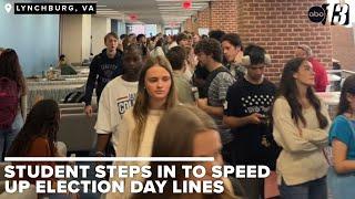 Liberty University student steps in to speed up voting lines on Election Day