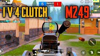 1v4 CLUTCH IN PUBG MOBILE | M249 | Vrillain