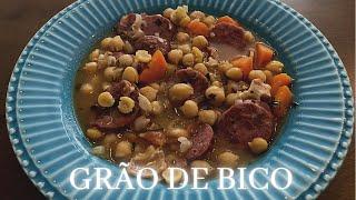 Receita - Como fazer grão de bico com bacon e calabresa