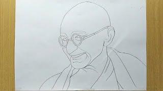 How to draw Mahatma Gandhi sketch part 1 | 2 अक्टूबर गांधी जयंती स्पेशल।