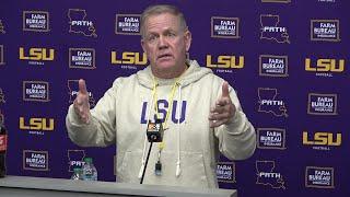 LSU Brian Kelly talks spring football practices