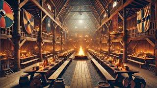 Viking Mead Hall (3 Hours) – Cozy Fire Crackling & Nordic Ambience for Sleep, Study & Relaxation