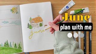 June Bullet Journal Setup • Plan with me  cottagecore theme