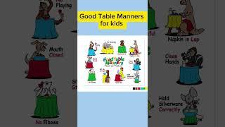 Good Table Manners for kids #kidsvideo #kidslearning