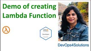Demo of creating AWS Lambda Function for Beginners
