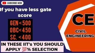 IF YOU HAVE LESS GATE SCORE IN CIVIL ENGINEERING। IN THESE IIT'S YOU SHOULD APPLY FOR SELECTION ।