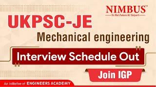 UKPSC JE Interview Schedule out | Mock Interviews | UKPSC JE Interview Guidance | Mechanical Engg.