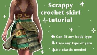 How I made this crochet skirt using scrap yarn (simple tutorial)