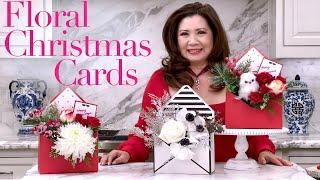 DIY Christmas Cards with Fresh Flowers