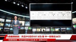 A股最贵新股：禾迈IPO定价557.8元/股 中一签需近28万！