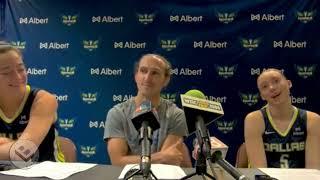 Paige Bueckers, Maddy Siegrist & Chris Koclanes Talk First Dallas Wings Win vs. Connecticut Sun