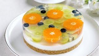 Beautiful Fruit Agar-agar Jelly Cake Recipe | 水果燕菜糕食谱不用烤