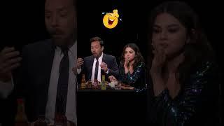 Selena Gomez eats DA'BOMB chilli #jimmyfallon #challenge #celebrity