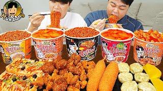 ASMR MUKBANG convenience store store, FIRE Noodle, HOT DOG, GIMBAP, Tteokbokki EATING SOUND !