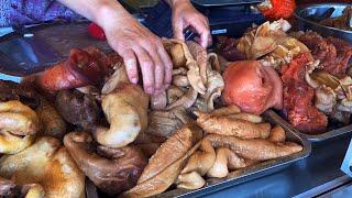 4 generations of inherited stewed vegetables, 42 yuan for pork head and 95 yuan for large intestine!