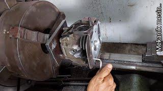 How to make a hexagon hole and turn the cylinder head to make a dome depression & cut the valve