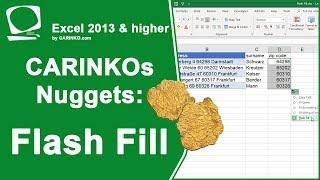 Flash Fill in Microsoft Excel Version 2013 and higher - CARINKOs nuggets - carinko.com