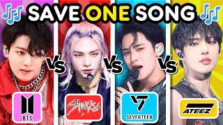  Save 1 KPOP Song: BTS vs STRAY KIDS vs SEVENTEEN vs ATEEZ  | KPOP QUIZ 2024 