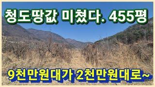 [낙찰]청도군 매전면 455평 9천만원대가 2천만원대로 초헐값인 청도주말농장 농지연금으로 안성맞춤인 청도땅