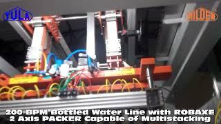 200 BPM Bottled Water Line with ROBAXE 2 Axis PACKER Capable of Multi stacking Mauli Oxygrand