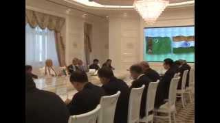 PM and Turkmenistan President Berdimuhamedov at the delegation level talks