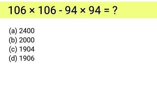 106×106-94×94=? (Short Maths)