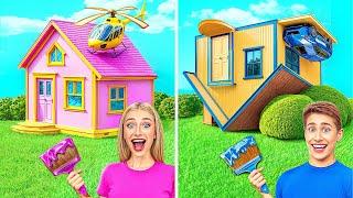 One Colored House Challenge with Upside Down House by Multi DO Smile