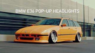 E36 BMW Slantnose Station Wagon - Pop-up Headlights Sleeper Build! | Blender Render