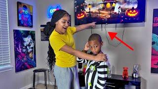 BIG SISTER PEER PRESSURE SIBLINGS TO WATCH SCARY MOVIES!! SHE REGRETTED IT!!