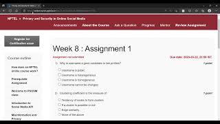 Privacy and Security in Online Social Media Week 8 Assignment8 answer nptel solution nptel2023answer