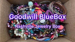 Goodwill BlueBox Mystery Jewelry Box Nashville Tennessee Sterling Found #unboxing #jewelry #gems