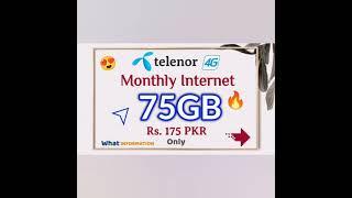 Telenor Monthly Internet Package Rs. 175 PKR  | What Information