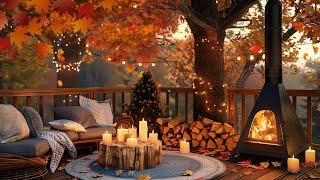 Cozy Autumn Sunny Morning Ambience With Nature Sounds for Sleep, Fall leaves & Cozy treehouse