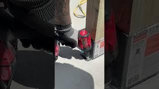 Securing a deck post base with Simpson strong-tie cement anchors #asmr #diy #decking #milwaukeetools