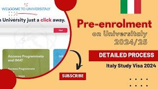 PRE-ENROLMENT PROCESS FOR ITALY 2024 | New Updated Process| Study in Italy