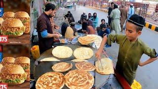 Burger Recipe in Afghanistan | Early Morning Street food | Breakfast food | Parati Recipe