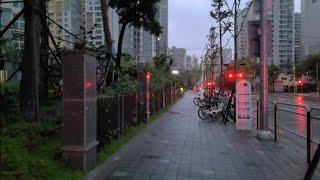 [4K] Walking around the apartment complex in Dangsan-dong 4-ga, Seoul in the morning when it rains