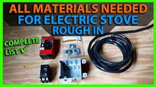 Materials For Electric Range / Stove Rough In - Receptacle, Box, Wire, Circuit Breaker, & Receptacle