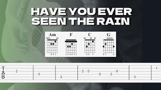 Have You Ever Seen The Rain - Easy Guitar Tab | Melody | Chords | Tutorial