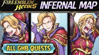 Fire Emblem Heroes: Grand Hero Battle: Narcian INFERNAL Map + All Quests w/ F2P Units