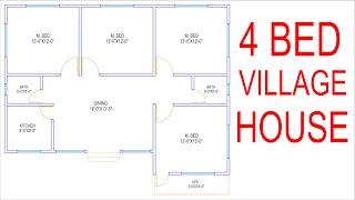 HOUSE PLAN DESIGN | EP 60 | 1000 SQUARE FEET 4 BEDROOMS HOUSE PLAN | LAYOUT PLAN