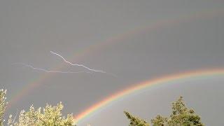 Incredible rainbow with lightning!