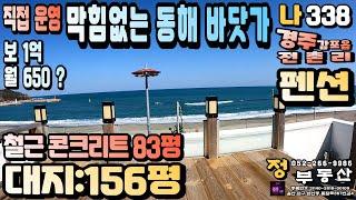 경주바닷가펜션매매 직접 운영가능 또는 매월 650만원 받을 수 있는 수익형 펜션 도보 10초 경주 감포 영구 조망 바닷가 펜션 매매 추천