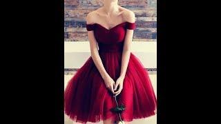 A-Line Off-the-Shoulder Short With Ruffles Red Homecoming Dresses - Hebeos