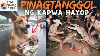 Aso Hindi Iniwan ang Nasag*saan na Kaibigan | Animals Helping other Animals