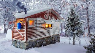 Survive the Night Against Mighty SNOW STORMS and FREEZING COLD in a Wooden House!