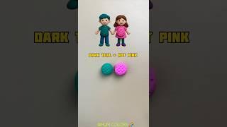 Dark Teal + Hot Pink Clay Color Mix | Satisfying Air Dry Clay Art Reveal 