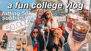 college vlog: hitting 50k subscribers!!