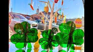 3D Stained Glass Shamrocks and Easter Eggs