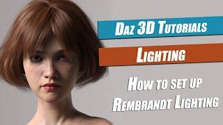 Daz 3d Lighting Tutorial : How to set up Rembrandt Lighting